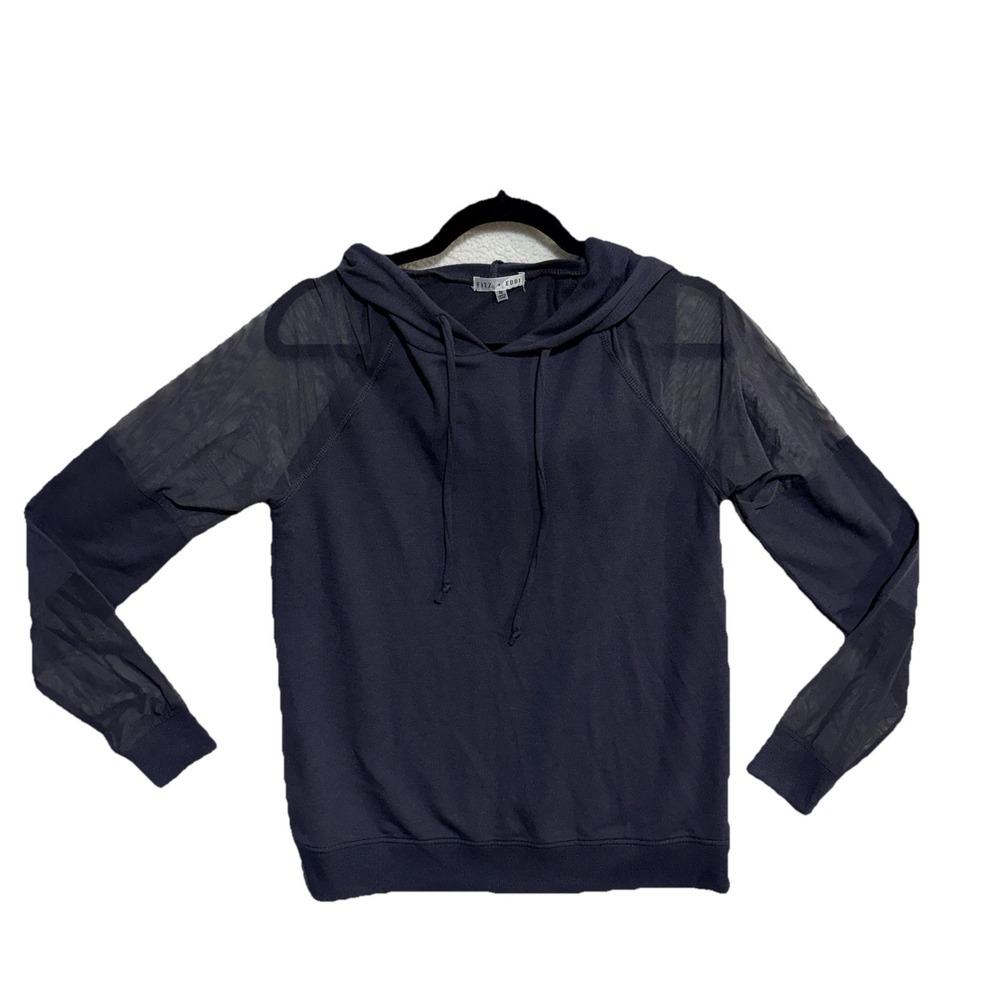 Fitz + Eddi Sheer Sleeves Hoodie Size M Trendy Rocker